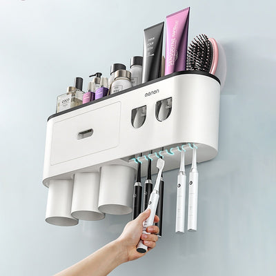 Toothbrush Holder, Toothpaste Dispenser & Storage Organizer
