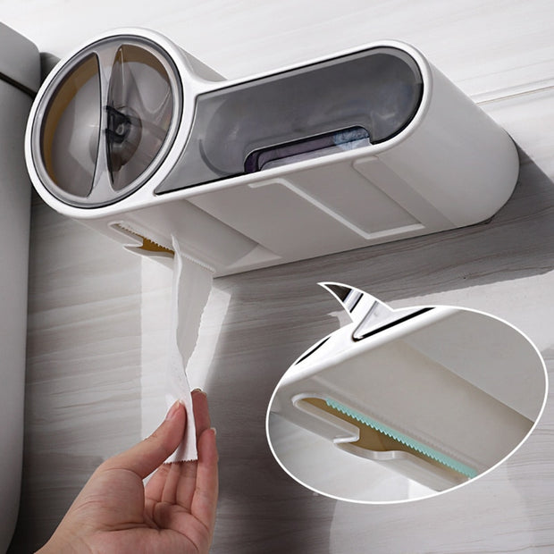 Multifunctional Wall-Mounted Toilet Tissue Box