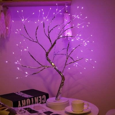 Mini lámpara LED de guirnalda de árbol de Navidad de noche 