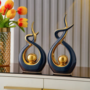 Figuras de cerámica abstractas de lujo para sala de estar 