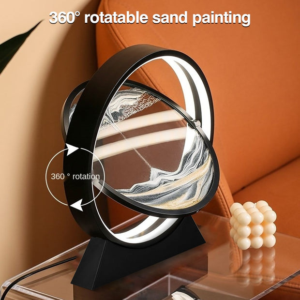 3D Hourglass Sandscape 360 Rotatable Led Lamp