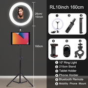 Selfie Ring Light with Tripod Stand & Bluetooth