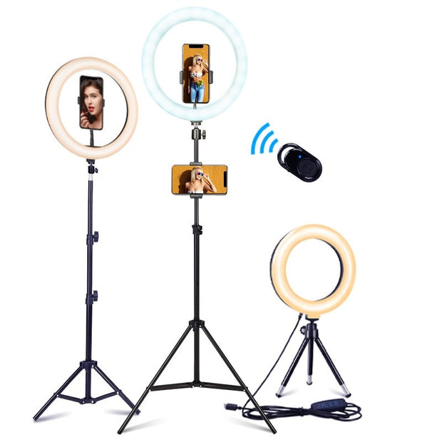 Selfie Ring Light with Tripod Stand & Bluetooth